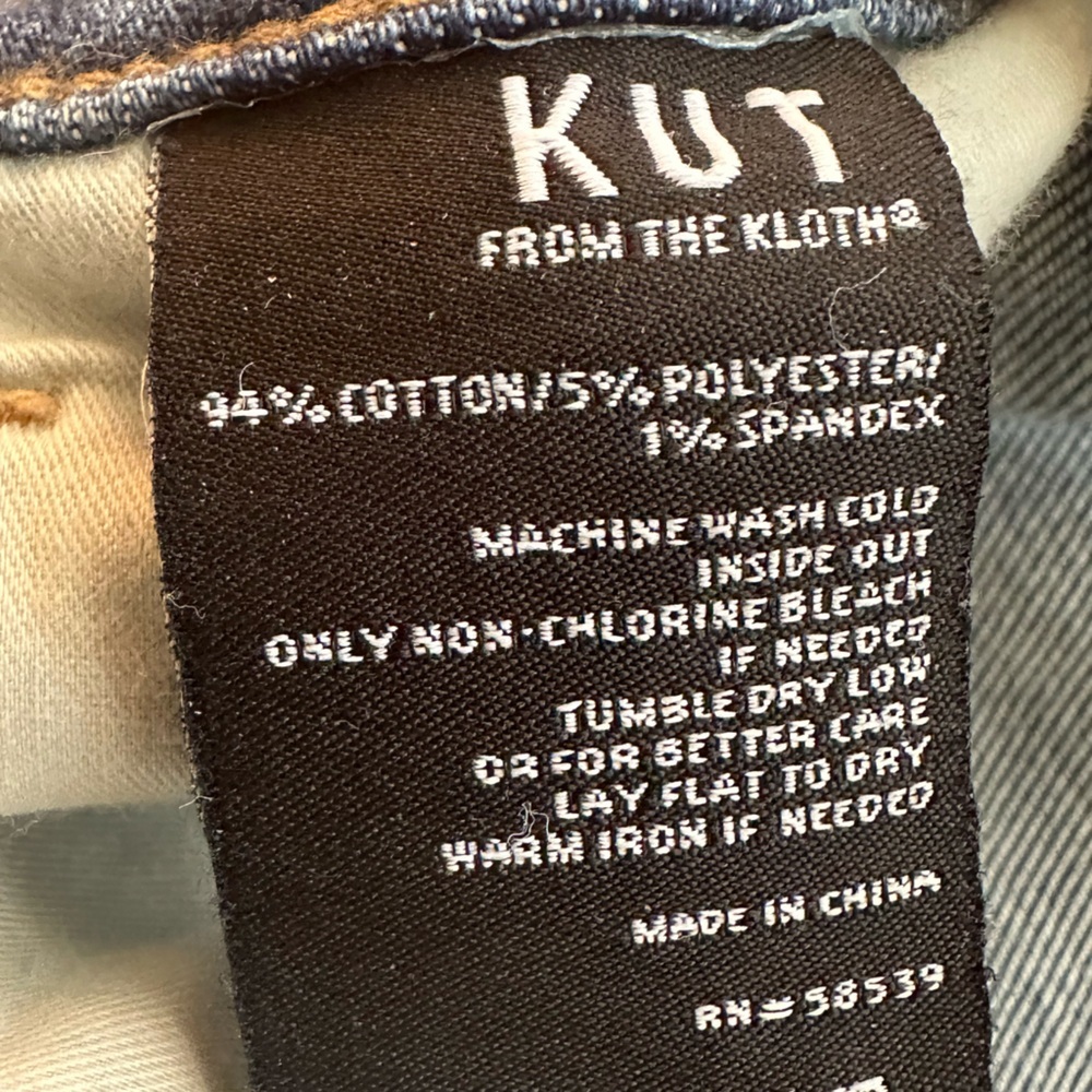 Kut from the Kloth Medium Blue Denim Distressed Button Fly Jeans Size 2 - Picture 5 of 11
